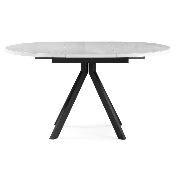 Раздвижной обеденный стол Ален 100 бело-черного цвета - лучшие Обеденные столы в INMYROOM