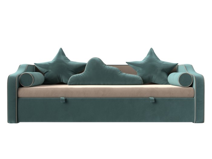 Прямой диван-кровать Рико бирюзового цвета - купить Прямые диваны по цене 30990.0