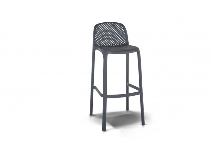 Барный стул Севилья из пластика темно-серого цвета  - купить Садовые стулья по цене 4100.0