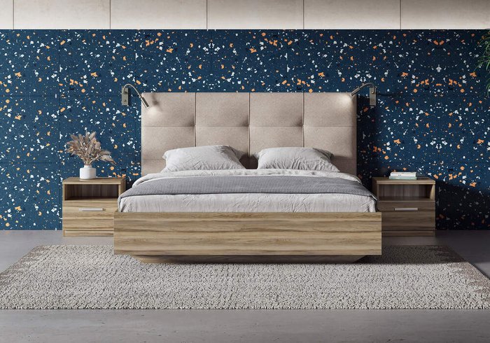 Кровать Victoria 180х200 с изголовьем песочного цвета без основания и подъемного механизма  - купить Кровати для спальни по цене 29500.0