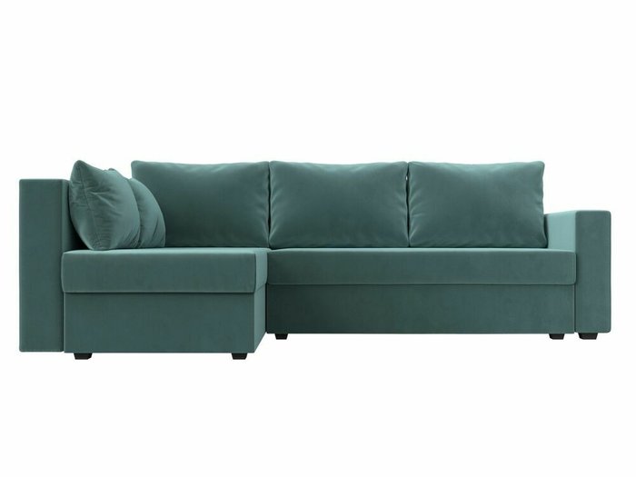 Угловой диван-кровать Мансберг бирюзового цвета левый угол - купить Угловые диваны по цене 42999.0