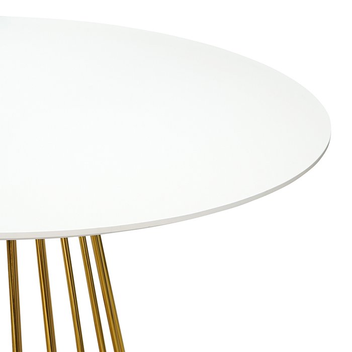 Стол обеденный Tyra бело-золотого цвета - лучшие Обеденные столы в INMYROOM