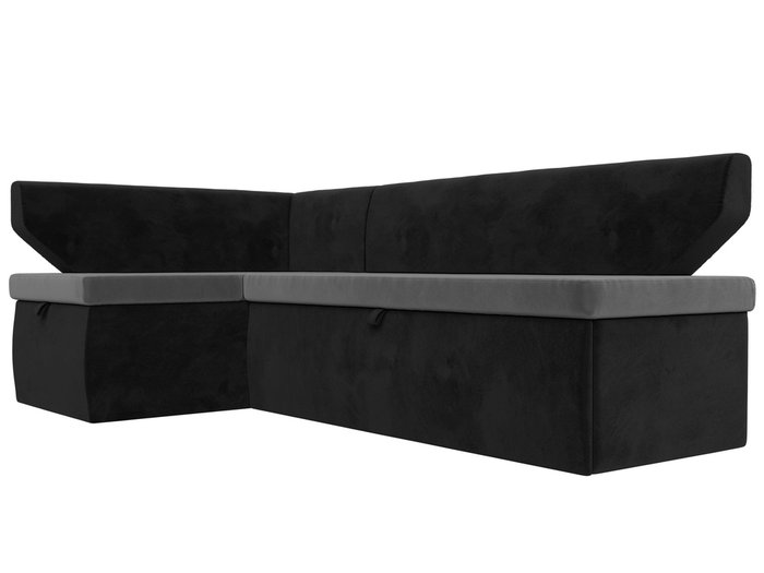 Угловой диван-кровать Омура черно-серого цвета левый угол - лучшие Угловые диваны в INMYROOM