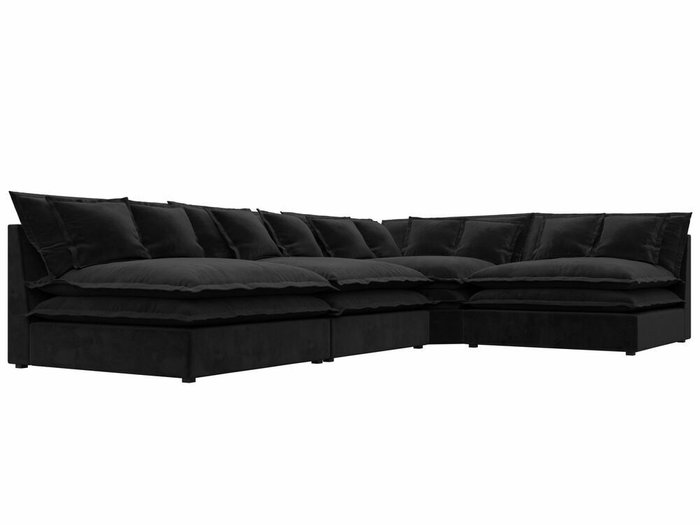 Угловой диван Лига 040 черного цвета правый угол - лучшие Угловые диваны в INMYROOM