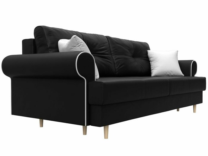 Прямой диван-кровать Сплин черного цвета (экокожа) - лучшие Прямые диваны в INMYROOM