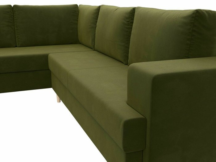 Угловой диван-кровать Сильвана зеленого цвета левый угол - купить Угловые диваны по цене 60999.0