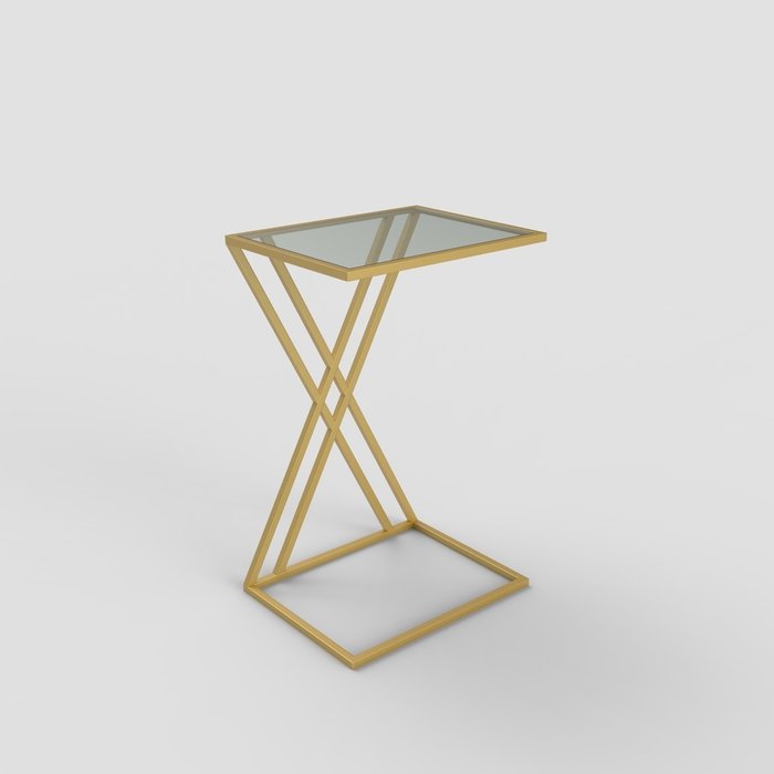 Журнальный столик "Alex" золото с прозрачным стеклом (700х300х400)