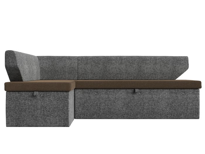 Угловой диван-кровать Омура серо-коричневого цвета левый угол - купить Угловые диваны по цене 38999.0