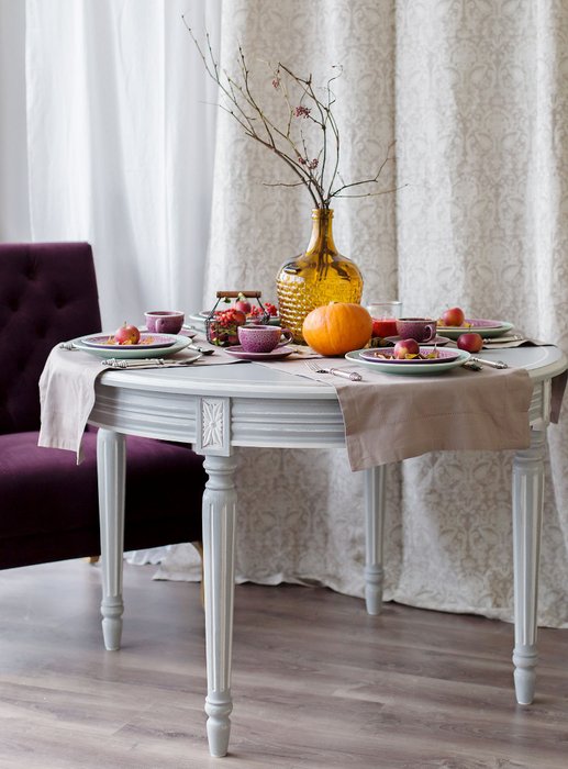 Обеденный стол Людовик серого цвета - купить Обеденные столы по цене 132005.0