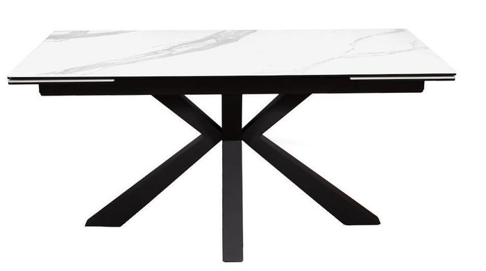 Раздвижной обеденный стол DikLine SFE140 черно-белого цвета - лучшие Обеденные столы в INMYROOM
