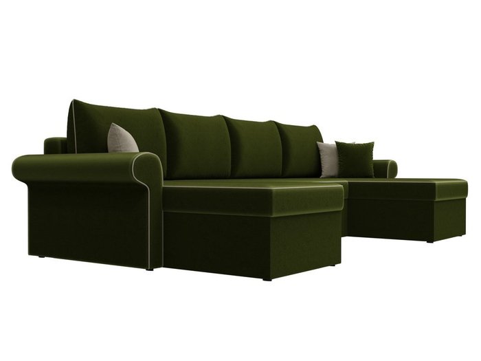 Угловой диван-кровать Милфорд зеленого цвета - лучшие Угловые диваны в INMYROOM
