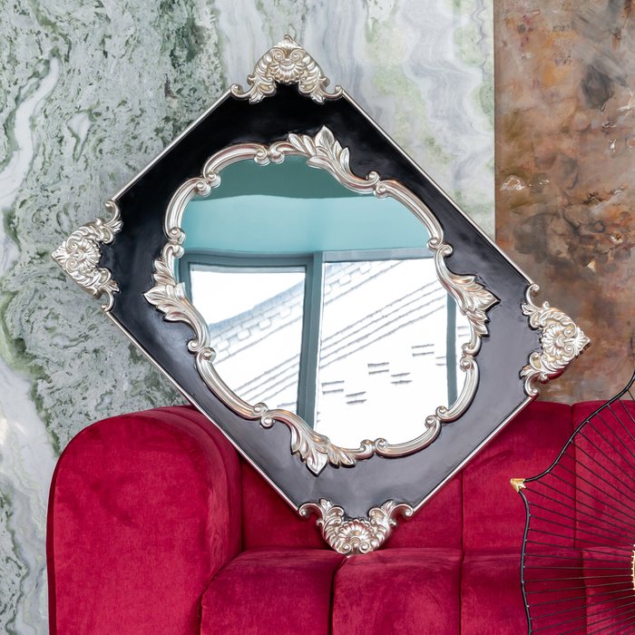 Настенное зеркало Алькасар с серебряной отделкой - купить Настенные зеркала по цене 20000.0