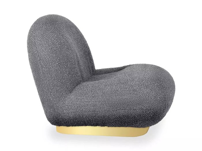 Кресло Pacha Wood серого цвета с золотым основанием - лучшие Интерьерные кресла в INMYROOM
