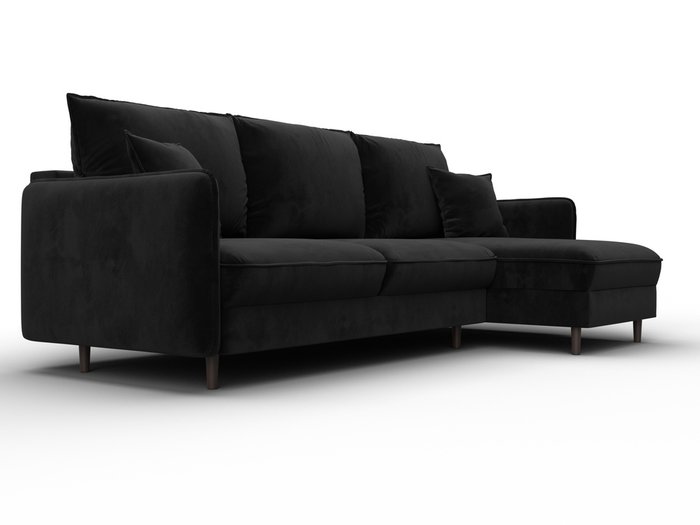 Угловой диван-кровать Лига-064 черного цвета - лучшие Угловые диваны в INMYROOM Угловой диван-кровать Лига-064 черного цвета - лучшие Угловые диваны в INMYROOM