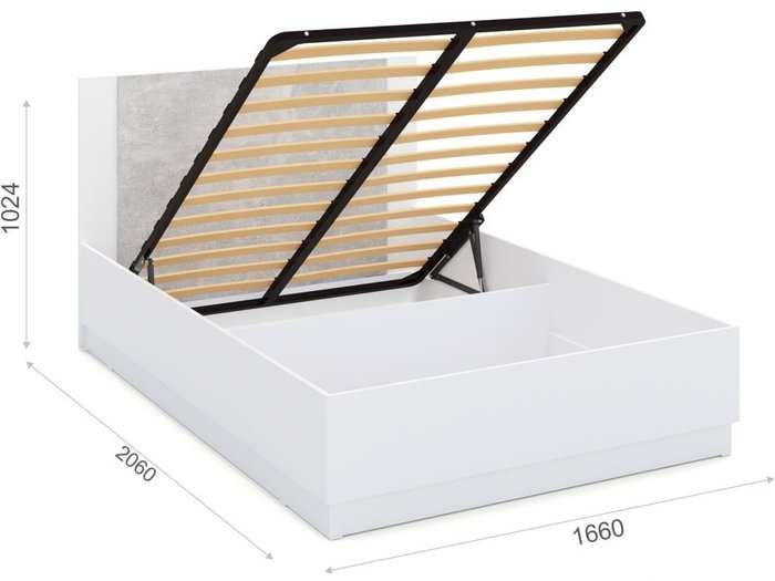 Кровать с подъемным механизмом Аврора 160х200 белого цвета - лучшие Кровати для спальни в INMYROOM