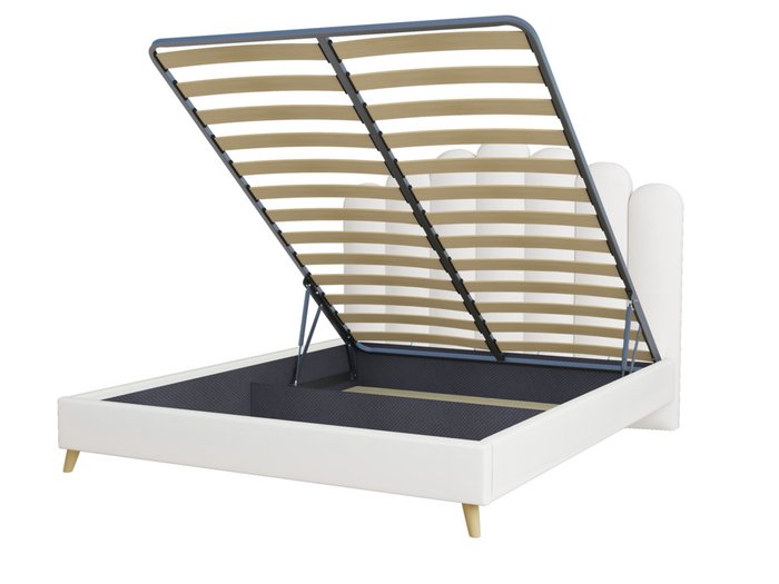 Кровать Lixano 120х200 белого цвета с подъемным механизмом - купить Кровати для спальни по цене 38755.0