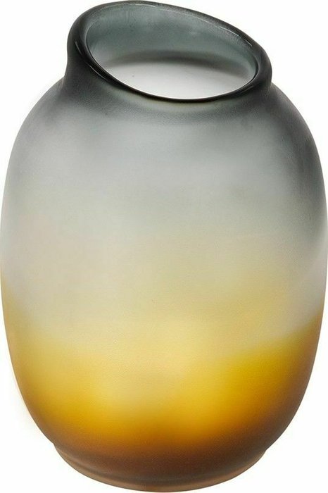 Стеклянная ваза серо-желтого цвета - лучшие Вазы  в INMYROOM