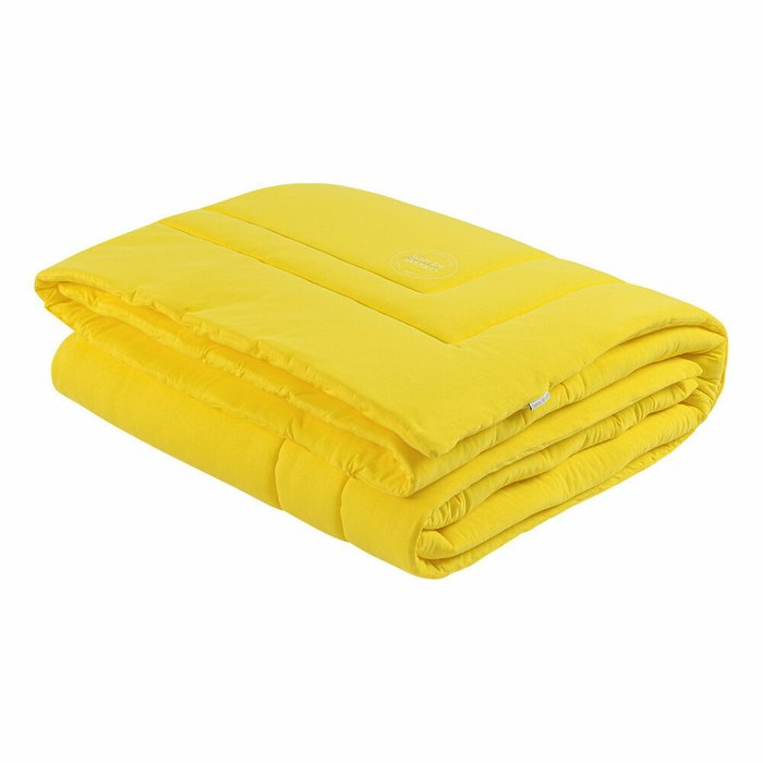 Трикотажное одеяло Роланд 155х215 желтого цвета