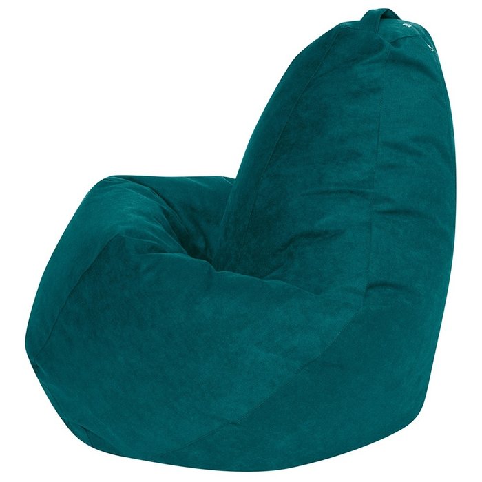 Кресло Мешок Груша XL в обивке из велюра сине-зеленого цвета  - купить Бескаркасная мебель по цене 4390.0