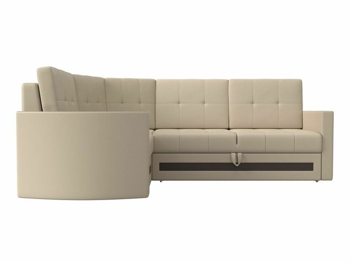 Угловой диван-кровать Белла бежевого цвета (экокожа) левый угол - купить Угловые диваны по цене 62999.0