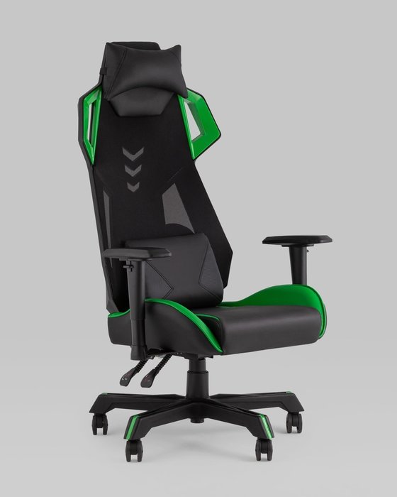 Кресло офисное Top Chairs Рэтчэт черно-зеленого цвета - купить Офисные кресла по цене 18490.0