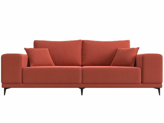 Прямой диван Льюес кораллового цвета - купить Прямые диваны по цене 39999.0