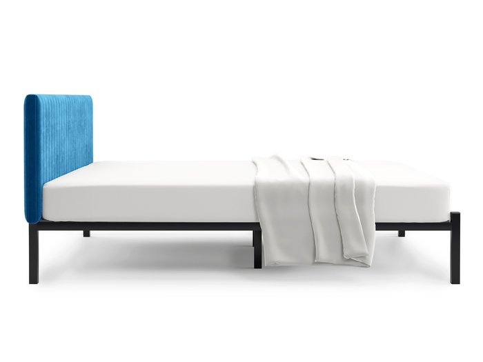 Кровать Лофт Mellisa Steccato 160х200 синего-голубого цвета без подъемного механизма - лучшие Кровати для спальни в INMYROOM