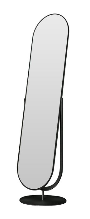 Дизайнерское напольное зеркало Ozevis в металлической раме черного цвета