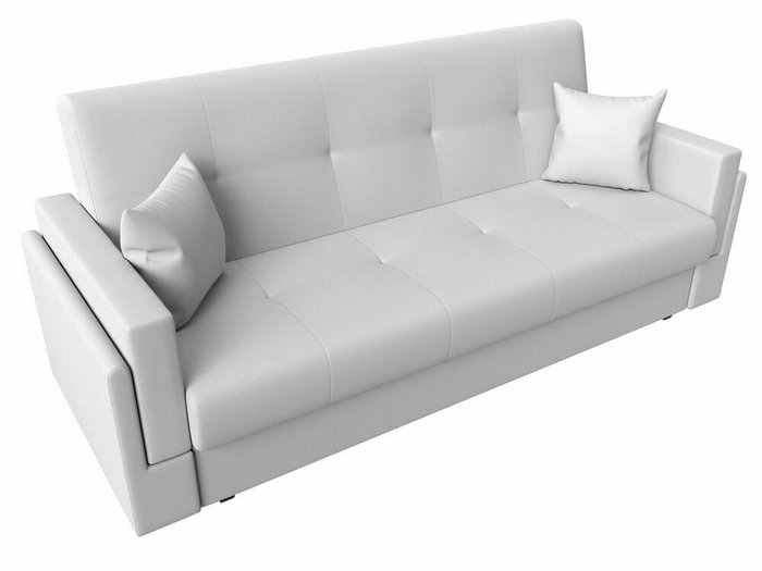 Диван-книжка Лига 015 белого цвета (экокожа) - лучшие Прямые диваны в INMYROOM