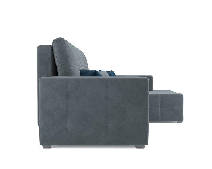 Угловой диван-кровать Монреаль серо-синего цвета правый угол - лучшие Угловые диваны в INMYROOM