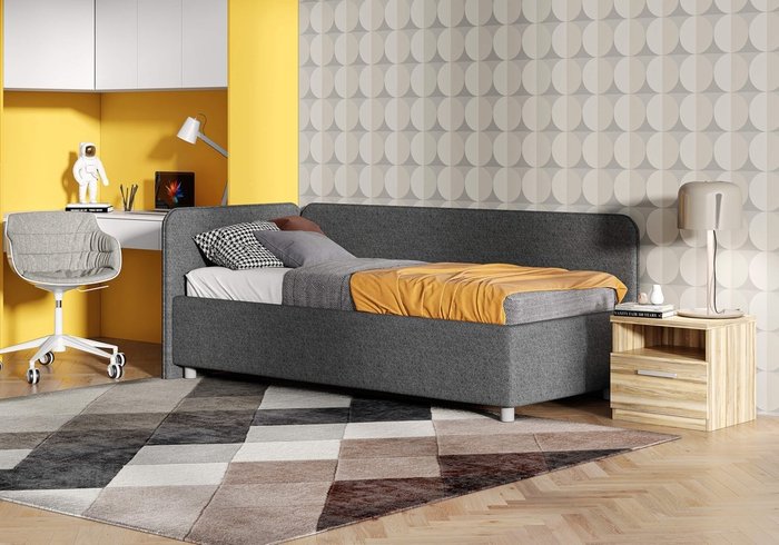 Кровать Capri L 90х200 темно-серого цвета без основания и подъемного механизма - лучшие Кровати для спальни в INMYROOM