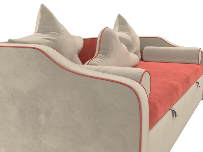 Детский диван-кровать Рико бежево-кораллового цвета - лучшие Прямые диваны в INMYROOM