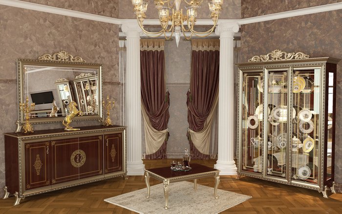Зеркало с короной Версаль коричневого цвета - лучшие Настенные зеркала в INMYROOM