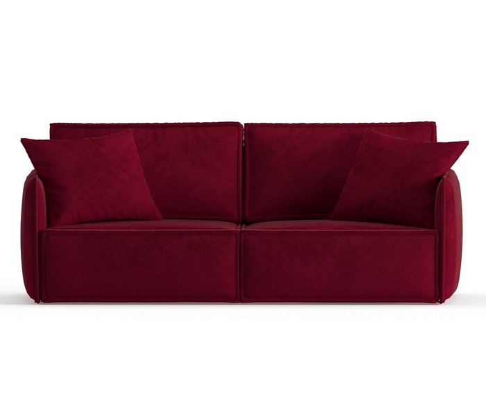 Диван-кровать из велюра Лортон бордового цвета - купить Прямые диваны по цене 41590.0