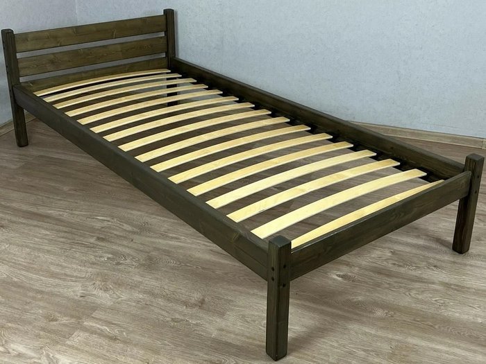 Кровать Классика сосновая с ортопедическим основанием 90х190 цвета венге - лучшие Кровати для спальни в INMYROOM
