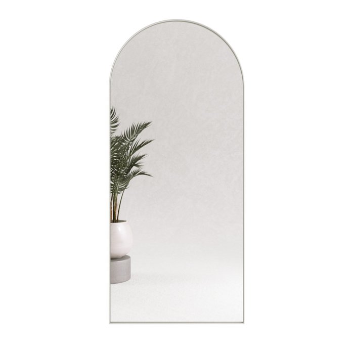 Дизайнерское большое настенное зеркало Arkis L в тонкой раме белого цвета