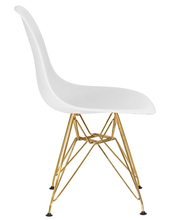 Стул обеденный белого цвета с золотыми металлическими ножками - лучшие Обеденные стулья в INMYROOM
