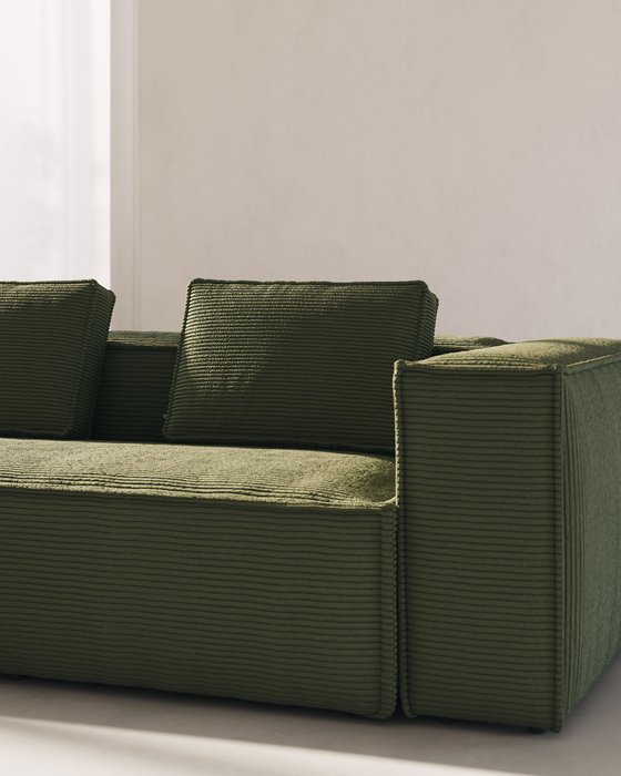 Угловой диван Blok 320 зеленого цвета - лучшие Угловые диваны в INMYROOM