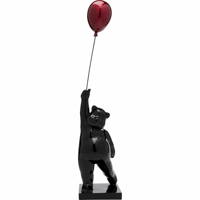 Статуэтка Медведь с шариком красного цвета