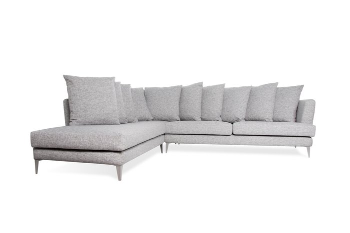 Угловой диван Vertigo со съемным чехлом светло-серого цвета