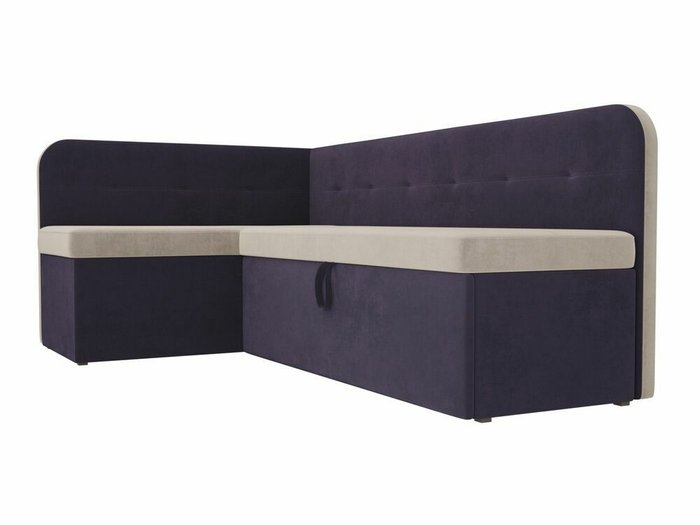 Угловой диван-кровать Форест бежево-фиолетового цвета левый угол - лучшие Угловые диваны в INMYROOM