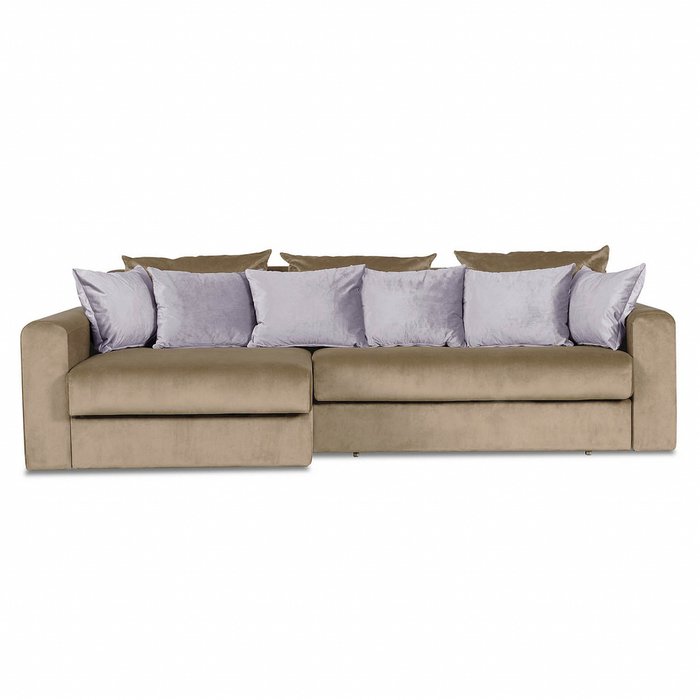 Угловой диван-кровать Мэдисон Лувр темно-бежевого цвета - лучшие Угловые диваны в INMYROOM