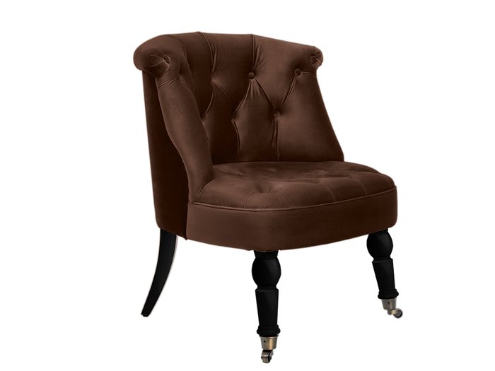 Кресло Visconte темно-коричневого цвета на черных ножках