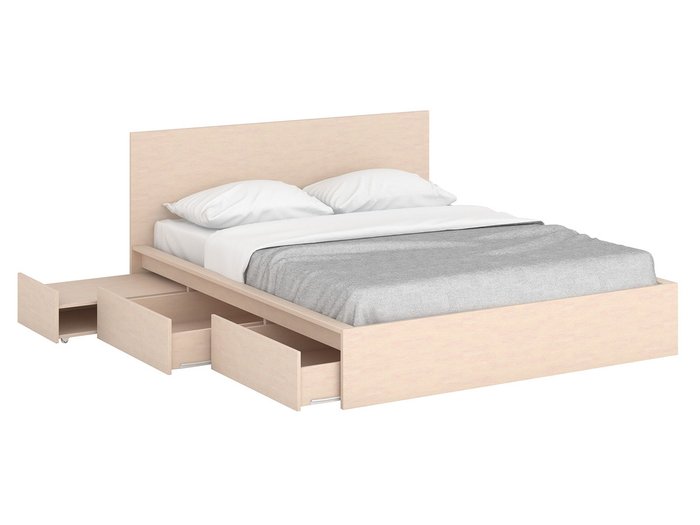 Кровать "Unit" с четырьмя выдвижными ящиками 160х200 см - лучшие Кровати для спальни в INMYROOM