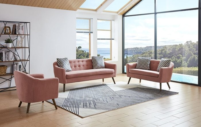 Прямой диван Florence L кораллового цвета - купить Прямые диваны по цене 45850.0