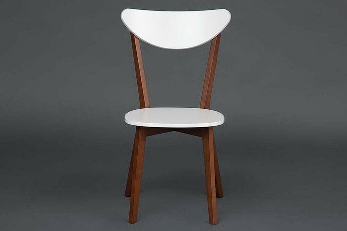 Обеденный стул Maxi бело-коричневого цвета - купить Обеденные стулья по цене 5210.0