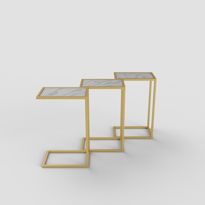 Журнальный столик "Alfred" золото с прозрачным стеклом (700х350х450)