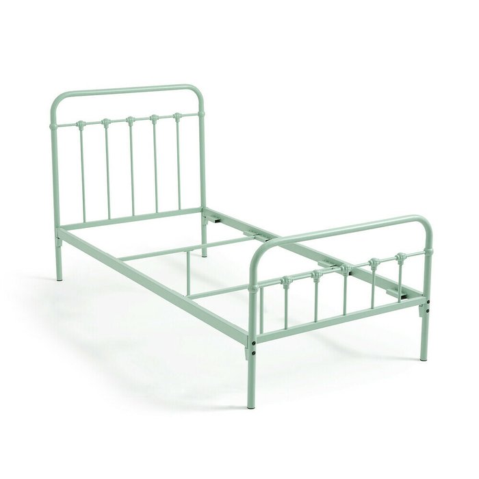 Металлическая кровать Asper 90x190 зеленого цвета - лучшие Одноярусные кроватки в INMYROOM