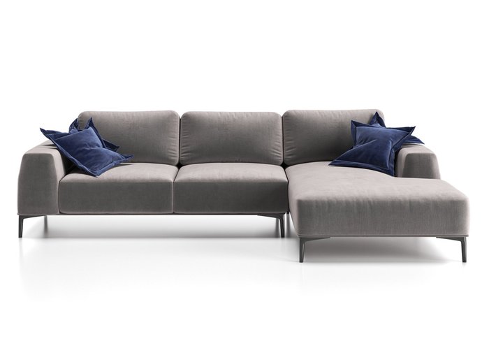 Угловой диван Cloud с оттоманкой серого цвета - купить Угловые диваны по цене 125800.0