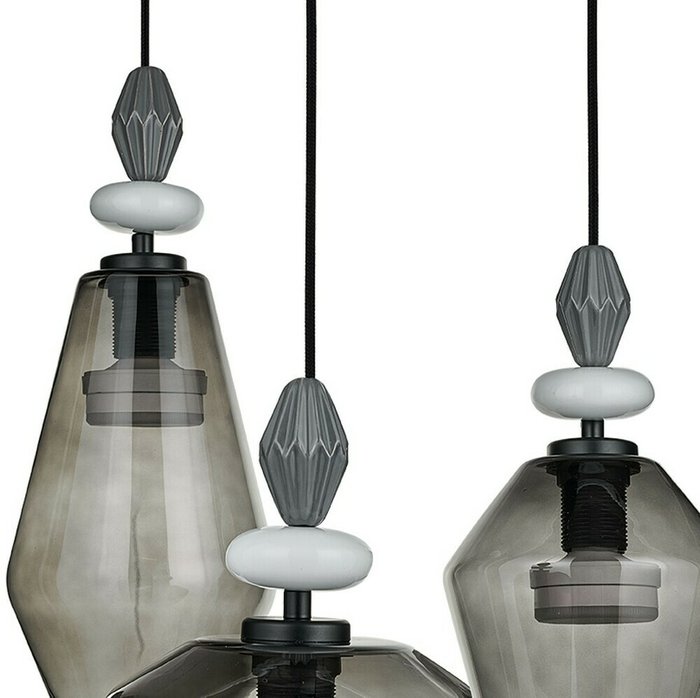 Подвесная люстра Amphora Trio серого цвета - купить Подвесные люстры по цене 22100.0